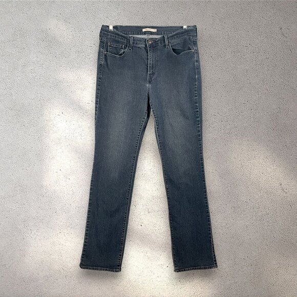 Levi’s 505 Straight Jeans Women’s 14L W32 L34 Dark Wash Mid Rise Classic Denim - Picture 1 of 10